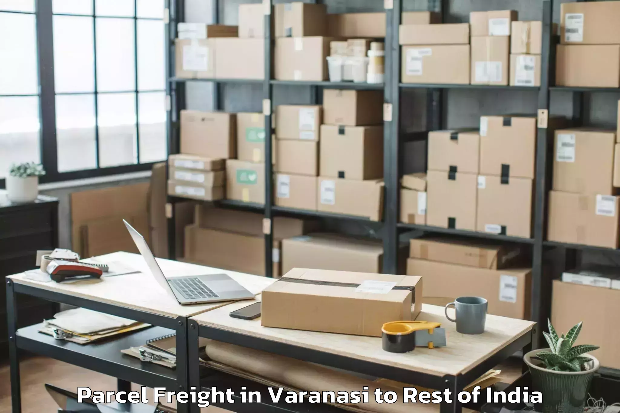 Discover Varanasi to Kalakote Parcel Freight